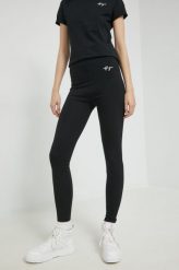HUGO legginsy damskie kolor czarny z aplikacją. Czarne legginsy Hugo, z aplikacjami. W wyprzedaży za 299.99 zł.