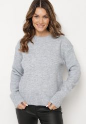 Jasnoniebieski Sweter o Klasycznym Fasonie z Wełną Avartissa. Niebieskie swetry Born2be, na zimę, bez wzorów, z wełny, klasyczne, bez ramiączek. W wyprzedaży za 127.49 zł.