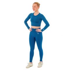 Damski zestaw sportowy Xtreme - legginsy sportowe + sportowy Croptop - Niebieski. Niebieskie legginsy XTREME SOCKSWEAR, bez wzorów, sportowe. Za 186.99 zł.