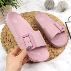 Klapki damskie piankowe plażowe różowe Big Star FF274A387. Czerwone klapki BIG STAR, bez wzorów, z materiału, retro, bez obcasa, bez zapięcia. Za 53.99 zł.