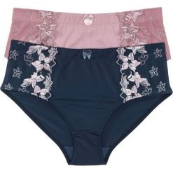 Figi wyszczuplające (2 pary) bonprix różowobrązowy + ciemnoniebiesko-różowobrązowy. Bielizna modelująca marki bonprix. Za 35.98 zł.