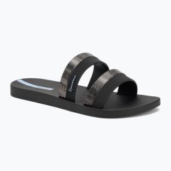 Klapki damskie Ipanema Mesh Slide. Czarne klapki Ipanema, bez wzorów, z materiału, bez obcasa, bez zapięcia. Za 89.25 zł.