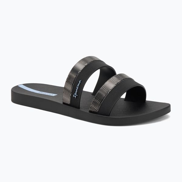Klapki damskie Ipanema Mesh Slide. Czarne klapki Ipanema, bez wzorów, z materiału, bez obcasa, bez zapięcia. Za 89.25 zł.