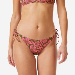 Dół kostiumu kąpielowego damski Roxy Tie Side. Zielone bikini Roxy, bez wzorów, z tkaniny, sportowe. Za 129.99 zł.