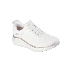 Buty SKECHERS BOBS SQUAD CHAOS Biały. Białe buty do biegania Skechers, bez wzorów, z gumy, bez zapięcia, do biegania, skechers sport. Za 314.99 zł.