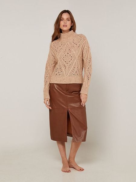 Rodier Sweter w kolorze beżowym rozmiar: S. Brązowe swetry Rodier, s, bez wzorów, z bawełny, bez ramiączek. Za 327.95 zł.