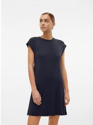 Vero Moda Sukienka w kolorze granatowym rozmiar: XL. Niebieskie sukienki Vero Moda, na co dzień, xl, bez wzorów, bez kołnierzyka, bez ramiączek, mini, proste. Za 83.81 zł.