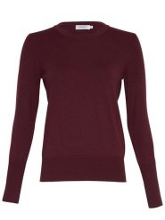 MOSS COPENHAGEN Sweter w kolorze bordowym rozmiar: XS/S. Czerwone swetry Moss Copenhagen, s, bez wzorów, z wiskozy, klasyczne, bez ramiączek. Za 88.02 zł.