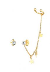 Elli Damskie sztyfty nausznica w zestawie Lightning Star Astro Trend z kryształami w srebrze 925 sterling silver Kolczyki 1 ct. Szare kolczyki Elli, srebrne. Za 223.99 zł.