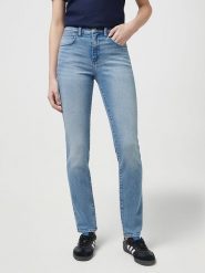 Wrangler Dżinsy - Slim fit - w kolorze błękitnym rozmiar: W26/L32. Niebieskie jeansy Wrangler, l, z aplikacjami, z podwyższonym stanem. Za 163.26 zł.