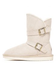 ISLAND BOOT Botki zimowe "Candace" w kolorze kremowym rozmiar: 37. Brązowe botki Island Boot, bez wzorów, z materiału, bez obcasa, bez zapięcia. Za 146.85 zł.