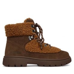 Trapery Moon Boot. Brązowe traperki Moon Boot, bez wzorów, bez obcasa, bez zapięcia. Za 1,269.00 zł.