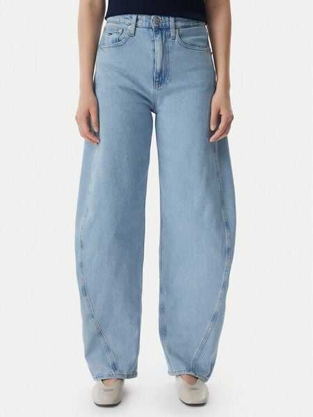 Tommy Jeans Jeansy Ella DW0DW23102 Niebieski Barrel Fit. Niebieskie jeansy Tommy Jeans, bez wzorów, z bawełny. Za 409.99 zł.