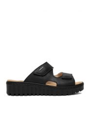 Rieker Klapki CEO-V1392-00 Czarny. Czarne klapki Rieker, bez wzorów, z materiału, bez obcasa, bez zapięcia. Za 299.99 zł.