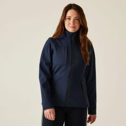 Damska wodoodporna kurtka z kapturem Regatta Octagon II. Niebieskie kurtki przejściowe sportowe Regatta, na lato, s, bez wzorów, z softshellu, z kapturem, trekkingowe. Za 219.99 zł.