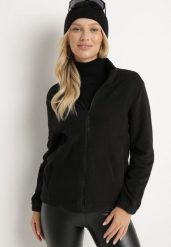 Czarny Klasyczny Polar Annathra. Czarne bluzy z polaru Born2be, l, bez wzorów, z jeansu. Za 44.99 zł.