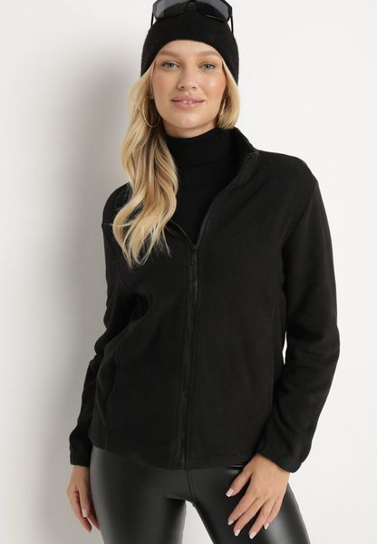 Czarny Klasyczny Polar Annathra. Czarne bluzy z polaru Born2be, l, bez wzorów, z jeansu. Za 39.99 zł.