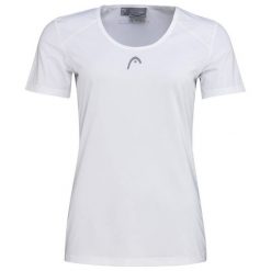 T-Shirt damski CLUB 22 Tech. Białe t-shirty Head, bez wzorów, z dżerseju, sportowe, bez kołnierzyka, bez ramiączek. W wyprzedaży za 115.50 zł.