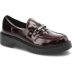Bordowe Półbuty Lemar Wygodne Skórzane Buty. Czerwone półbuty wsuwane Lemar, na co dzień, bez wzorów, ze skóry, eleganckie, bez kołnierzyka, bez ramiączek. Za 359.00 zł.