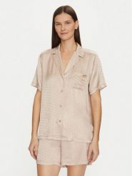 BOSS Piżama 50535750 Beżowy Regular Fit. Brązowe piżamy Boss, m, bez wzorów, z wiskozy, bez kołnierzyka, bez ramiączek. Za 339.99 zł.
