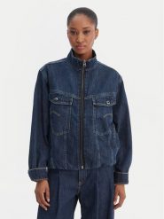 G-Star Raw Kurtka jeansowa Rib Trucker D28586-D536 Niebieski Regular Fit. Niebieskie kurtki G-Star Raw, l, bez wzorów, z bawełny, retro, bez kaptura. Za 699.99 zł.