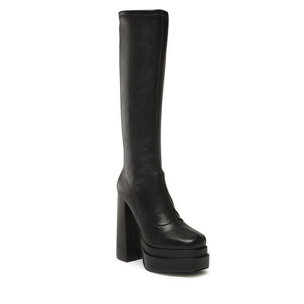 Kozaki Jenny Fairy. Czarne kozaki Jenny Fairy, bez wzorów, bez obcasa, na słupku, bez zapięcia. Za 209.99 zł.