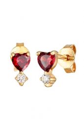 Elli Damskie kolczyki sztyfty z motywem serca i cyrkoniami w pozłacanym srebrze próby 925 Sterling Silver Kolczyki 1 ct. Szare kolczyki Elli, z cyrkonią, pozłacane. Za 213.99 zł.