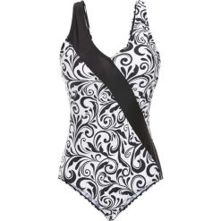 Kostium kąpielowy wyszczuplający bonprix czarno-biały. Bielizna modelująca marki bonprix. Za 79.99 zł.