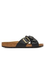 Birkenstock Klapki Siena 1026734 Czarny. Czarne klapki Birkenstock, bez wzorów, ze skóry, bez obcasa, bez zapięcia. Za 629.99 zł.