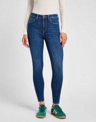 LEE DAMSKIE SPODNIE JEANSOWE SCARLETT HIGH ZIP INDIGO REALNES 112355547 L31B016319. Niebieskie jeansy Lee, l, bez wzorów, z jeansu. Za 229.99 zł.