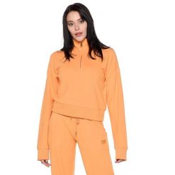 Bluza z zamek błyskawiczny na co dzień na siłownię. Brązowe bluzy LEONE 1947 APPAREL, bez wzorów, z lycry, bez kaptura, na fitness i siłownię. Za 164.19 zł.