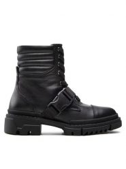 Rage Age Trapery RA-62-06-000393 Czarny. Czarne botki Rage Age, bez wzorów, ze skóry, bez obcasa, bez zapięcia. Za 599.00 zł.