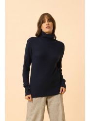 Just Cashmere Kaszmirowy golf "Udny" w kolorze granatowym rozmiar: M. Niebieskie swetry Just Cashmere, m, bez wzorów, z kaszmiru, bez ramiączek. Za 478.62 zł.
