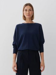 Someday Sweter w kolorze granatowym rozmiar: 40. Niebieskie swetry someday., bez wzorów, bez ramiączek. Za 184.89 zł.