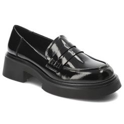 Czarne Mokasyny S.Barski Eleganckie Obuwie Damskie. Czarne mokasyny S.BARSKI, bez wzorów, z materiału. Za 215.99 zł.
