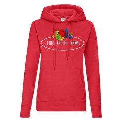 Damska Bluza Z Kapturem Z Nadrukiem Logo W Stylu Vintage. Czarne bluzy fruit of the loom, xl, bez wzorów, vintage, bez ramiączek, z kapturem. Za 118.99 zł.