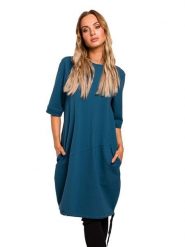 Made of emotion Sukienka w kolorze niebieskim rozmiar: M. Niebieskie sukienki Made Of Emotion, m, bez wzorów, bez kołnierzyka, bez ramiączek, mini. Za 198.95 zł.