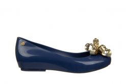 Baleriny Melissa Dora III Ad Blue Gold 010431, Granatowy, Guma. Niebieskie baleriny Melissa, bez wzorów, z gumy, bez obcasa, na koturnie, bez zapięcia. W wyprzedaży za 269.00 zł.