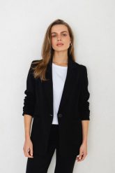 MARYNARKA NANCY CZARNA XS - Flawless. Czarne marynarki i żakiety Flawless, s, bez wzorów, biznesowe, bez ramiączek. Za 600.00 zł.