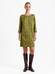 BGN Sukienka w kolorze khaki rozmiar: 40. Brązowe sukienki BGN, na co dzień, bez wzorów, bez kołnierzyka, bez ramiączek, midi, proste. Za 119.95 zł.