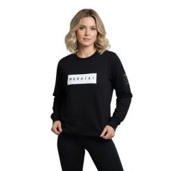 Bluza treningowa damska Morotai Naka Large Bloc Logo. Czarne bluzy bez kaptura MOROTAI, l, bez wzorów, z bawełny, bez kaptura, na fitness i siłownię. W wyprzedaży za 136.00 zł.