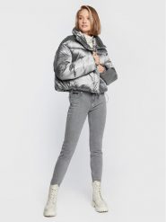 Calvin Klein Kurtka puchowa High Shine Metallic K20K204688 Srebrny Regular Fit. Szare kurtki Calvin Klein, na zimę, l, bez wzorów, z puchu, bez kaptura. Za 839.99 zł.