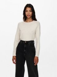 ONLY Sweter Rica 15204279 Beżowy Regular Fit. Brązowe swetry ONLY, l, bez wzorów, z syntetyku, bez ramiączek. Za 89.99 zł.