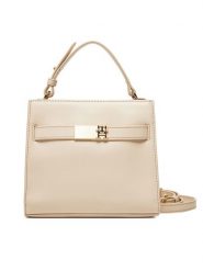 Tommy Hilfiger Torebka Heritage Mini Satchel AW0AW17405 Écru. Torebki klasyczne Tommy Hilfiger, bez wzorów, ze skóry, bez dodatków. Za 339.99 zł.