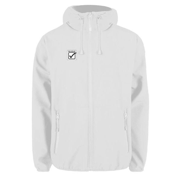 Kurtka wodoodporna Givova. Białe kurtki przejściowe sportowe Givova, bez wzorów, z softshellu, bez kaptura, trekkingowe. Za 277.99 zł.