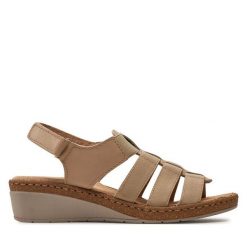 Sandały Comfortabel. Brązowe sandały Comfortabel, bez wzorów, bez obcasa, na koturnie, bez zapięcia. Za 189.99 zł.