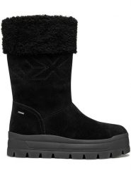 Geox Skórzane kozaki zimowe "Spherica" w kolorze czarnym rozmiar: 39. Czarne kozaki Geox, na zimę, bez wzorów, eleganckie, bez obcasa, bez zapięcia. Za 335.82 zł.