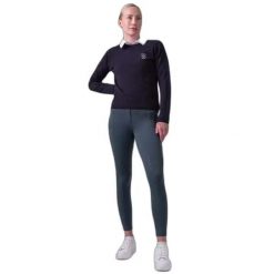 Sweter z dzianiny z logo dla kobiet PS of Sweden. Niebieskie swetry PS OF SWEDEN, na zimę, bez wzorów, z dzianiny, bez ramiączek. Za 568.00 zł.