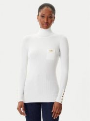 Elisabetta Franchi Golf MK-11B-56E2-V290 Biały Slim Fit. Białe swetry Elisabetta Franchi, bez wzorów, z syntetyku, bez ramiączek. Za 1,199.00 zł.
