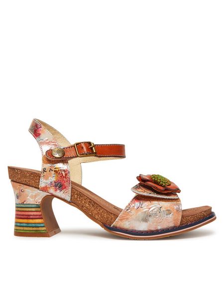 Laura Vita Sandały Decbyo 22 Pomarańczowy. Brązowe sandały LAURA VITA, bez wzorów, ze skóry, bez obcasa, na słupku, bez zapięcia. Za 469.99 zł.